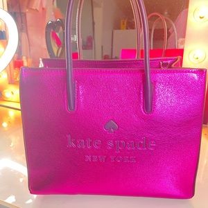 Pink metallic kate spade tote